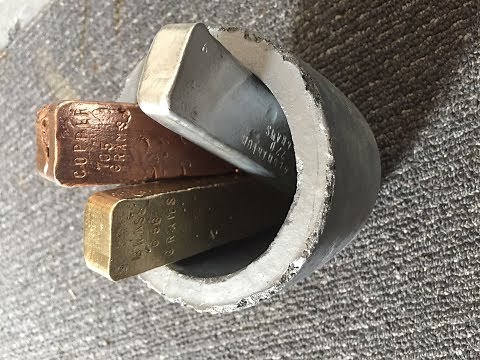 MIXING METALS - MOLTEN COPPER BRASS & ALUMINIUM TOGETHER - DROP TEST INCLUDED