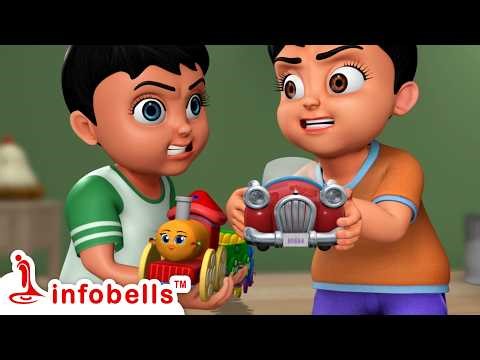 Chunnu Munnu Thhey Do Bhai-Brothers Toy Fight | Sharing Toys | Hindi Rhymes & Cartoon | Infobells