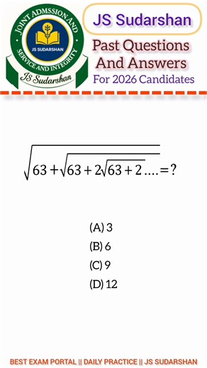 Can you solve this mind-bending math puzzle? This infinite nested radical expression has stumped even the smartest minds. It looks simple… but hides a deep mathematical twist. Drop your answer in the comments and challenge your friends — let’s see who’s the real math genius! #MathChallenge #InfiniteRadical #ViralPuzzle #SSCPrep #UPSCMath #BrainTeaser #MathReels #ExamHack #MathGenius #CTETMath | JS Sudarshan