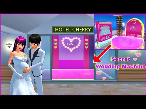 We Hide in The Secret Lovers Elevator with Magical Wedding Machine | Sakura School Simulator
