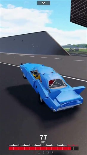 Plymouth Road Runner Superbird VS big wall in cc2! #shorts