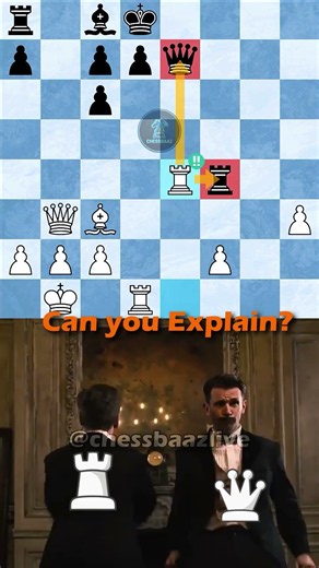 BRILLIANT ROOK SACRIFICE!! 😱♜| Brilliant Move Explained #chess #puzzle #shorts