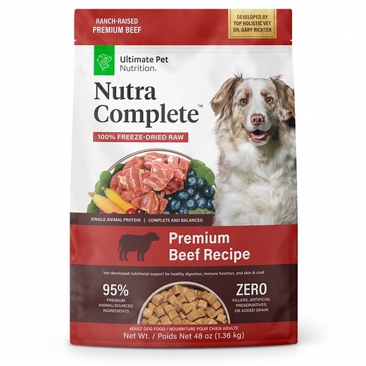 Ultimate Pet Nutrition Nutra Complete Premium Beef Freeze-Dried Raw Dog Food 48 oz