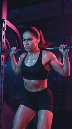 American Gym Fitness Woman Squats 💪 | Strong Leg Day Motivation | Viral Shorts 2025