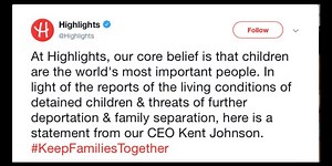 Highlights magazine denounces family separations in a blistering new editorial.