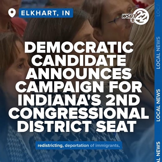 #ICYMI: Jamee Decio (D) announced her campaign for Indiana's 2nd Congressional District, the seat currently held by Republican Congressman Rudy Yakym. Read Full Story: https://bit.ly/4o611om | WSBT-TV