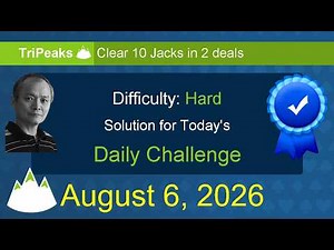 Microsoft Solitaire Collection: TriPeaks - Hard - August 6, 2026