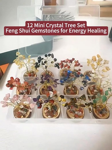 Invite harmony into your space with our 12-Mini Crystal Tree Set! ✨ Each tree is crafted from a different gemstone, designed to attract calm, clarity, and good energy. Perfect as décor, a thoughtful gift, or for your personal sanctuary. Tap to add this beautiful collection to your life! 🌙 | Eleganticefashion.com