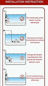 installation of heater # instructions of aquarium heater