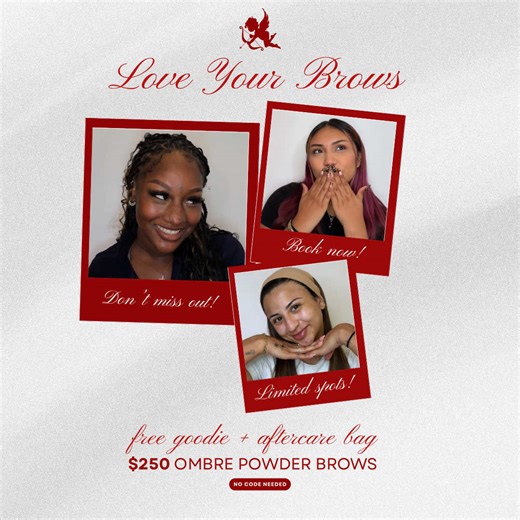 Ombre Powder Brows Special for Valentine’s Day