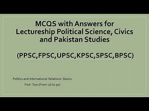 Pol Sci MCQs | Political Science PPSC Lecturer | Civics | Pakistan Studies PPSC MCQs Answers