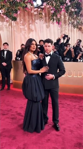 Priyanka Chopra with Nick Jonas at #TheGoldenGlobeAward #viral #priyankachopra #shorts #trending