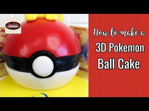 How to make a 3D Pokemon Ball Cake | A Decorating Tutorial