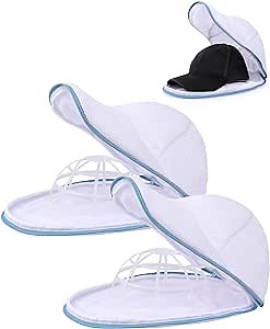 Hat Washer Cage, Cap Washer for Washing Machine, Hat Frame with Mesh Bag, Hat Protector Organizer Cleaner for Adults Kids Baseball Cap, 2 Pack