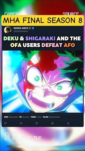 DEKU & SHIGARAKI ET LES UTILISATEURS DE OFA VAINQUENT AFO | #myheroacademia #edit #amv #mha #anime