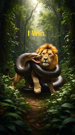 LION 🦁 VS ANACONDA. #animals #fighting #lion #anaconda