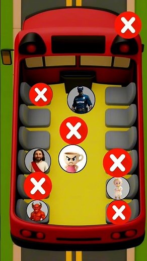 Who will survive the bus driven by an angry driver❓❗♥️ 😇 #jesus #usa #short #cartoons