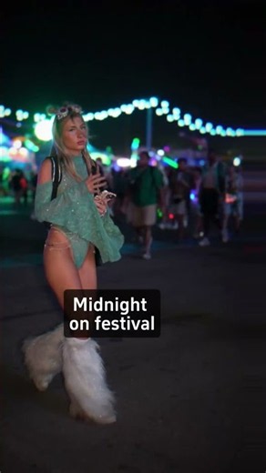 Dark night and bright people at the festival