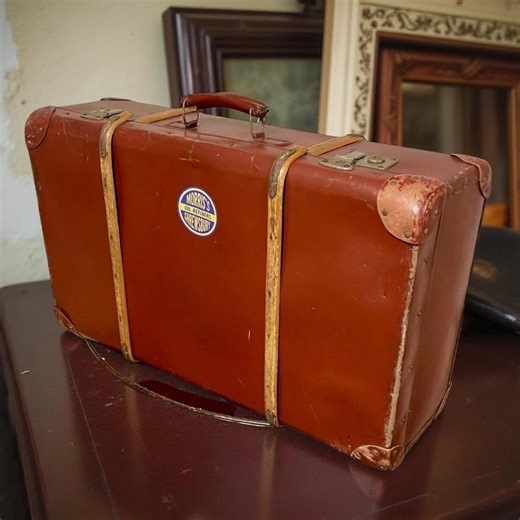 1950s English Travel Trunk. Antique Bentwood Banded Travel Trunk Suitcase, Travel Cabin Trunk, Vintage Storage. - Etsy UK