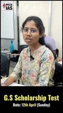 Attempt GS Scholarship Test on 12th April | RICE IAS #upsc #iaspreparation
