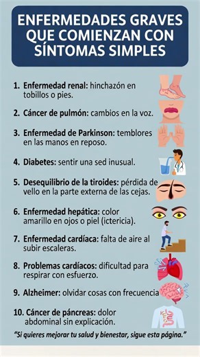 10 ENFERMEDADES GRAVES QUE COMIENZAN CON SÍNTOMAS SIMPLES