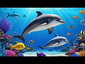 Colorful Dolphins Dancing 🐬🌈 | 3D Animated Nursery Rhyme for Kids | Toddler Ocean Fun