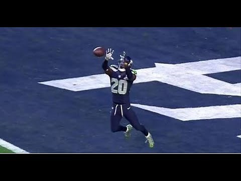 Seahawks' Jeremy Lane Intercepts Tom Brady in End Zone in Super Bowl