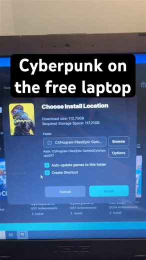 Can the terrible Windows laptop run Cyberpunk? #tech #gaming #pc #yaptech