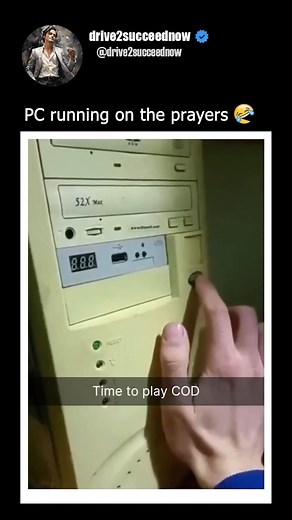 @drive2succeednow on Instagram: "Firing up this vintage PC like it's a rocket launch 🚀🤣 Like our content? Follow us 👉🏼 @drive2succeednow Welcome to a trip down memory lane with the quirkiest PC startup you've ever heard! Remember the days when the 'on' button meant a cacophony of beeps, whirs, and clunks? In this video, we're taking you back to the era of dial-up internet, floppy disks, and computers that sounded like they had a sense of humor! Follow to stay tuned for more hilarious tech th