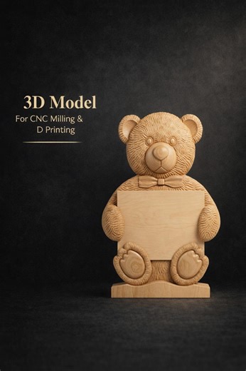 Teddy Bear 3D STL Files for CNC and 3D Printer. - Etsy Canada