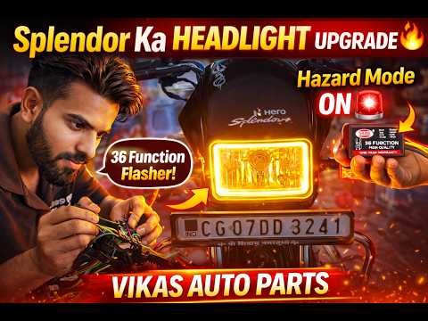 Splendor Plus Headlight Modified 😱 | Hazard Flasher Install Full Process 🔥