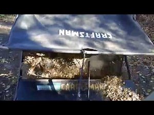 Craftsman Yard Sweeper - Dumping a Load of Leaves, Grass, Pine Cones