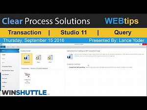 WINSHUTTLE Tutorials & WEBtips: Winshuttle Studio 11 Overview