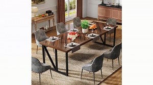 Tribesigns Dining Room Kitchen Table: 78.7 Inches Rectangular Long Dining Table for 8-10 People, Wood Large Kitchen Table with Heavy-Duty Frame, Farmhouse Dinner Table for Family