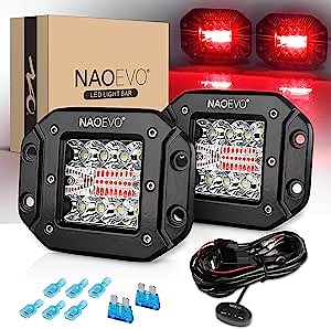 Amazon.com: NAOEVO 5Inch Flush Mount LED Pod Lights 5 Modes Red White Strobe LED Light Bar Offroad Fog Lights Automotive Emergency Lights Backup Reverse Light for Trucks Car ATV Jeep Bumper : Tools & Home Improvement