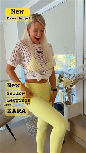 💛leggings ZARA!​⁠ ​‪@DivaAngelLife‬ ​⁠​⁠ #zara #fashion #trend #style for fashion porpoises #new #usa