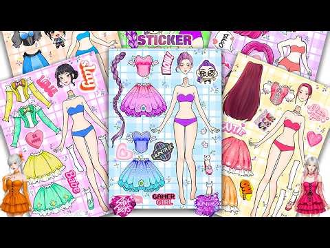 Oddly Satisfying ASMR Sticker Book Huntrix Idol Gamer Girl & Ruffle Princess Style! 💖 Paper DIY #232