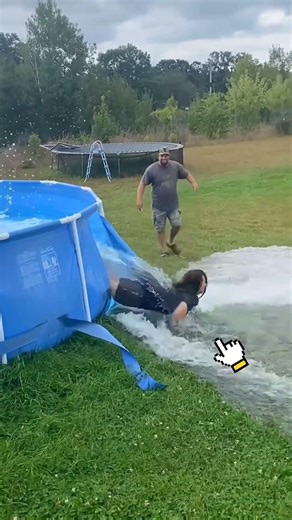 Neighbor Turned a Pool Into an Epic Water Slide 😳💦🏖️😂✨ #shorts #viral
