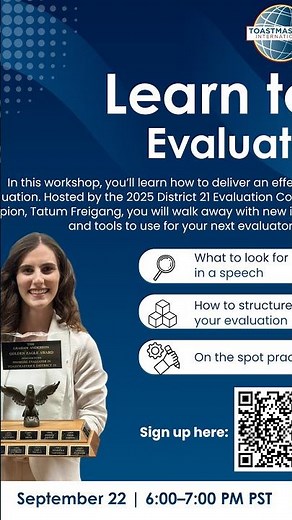 Learn to Evaluate: Give Feedback Speakers Actually Use | D21 Toastmasters