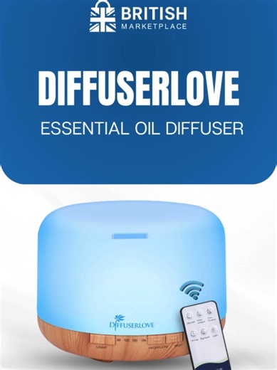 Transform your space into a calm oasis with the Diffuserlove 500ML Essential Oil Diffuser 💛✨ Enjoy up to 10 hours of soothing mist, ultra-quiet operation, remote control convenience, and a relaxing 7-color LED glow — perfect for your home, office, or bedtime routine. Breathe better, sleep deeper, and elevate your self-care game effortlessly. Shop now & refresh your vibe 🌿💧 https://britishmarketplace.co.uk/product/details/diffuserlove-essential-oil-diffuser-500ml-remote-control-ultrasonic-arom