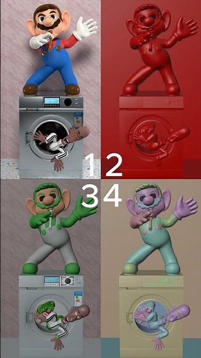 Someone is stuck in the washing machine! 😂 - ToMaxT Animation - Mario Compilation #shortsyoutube