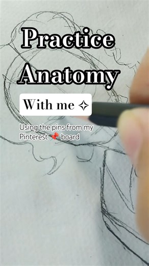 I practiced anatomy using my Pinterest 📌 board #pinterest#artchallenge#sketching #stepbystep#anatomy