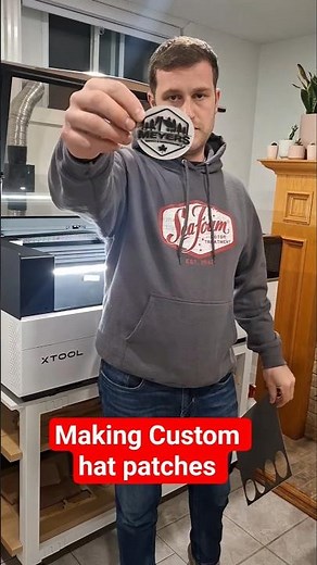 Making custom hat patches using the xtool P3 laser engraver #laserengraving #xtool #diyproject #hats
