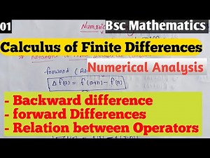 calculus of Finite Differences| Numerical analysis| lec 1