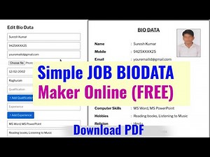 How to Make Simple Job Biodata Online | Download Biodata PDF