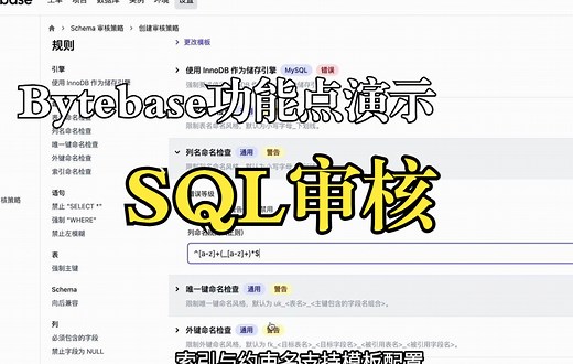 Bytebase 功能点演示 - SQL 审核（Schema System）