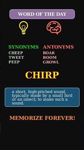 Chirp: The Sound of Birds & Insects 🐦 A Cheerful Nature Word