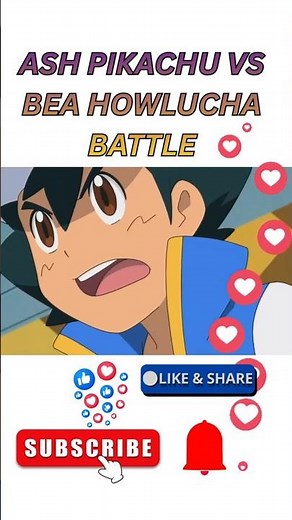 Ash Pikachu Vs Bea Hawlucha Ultimate journey Battle #pokemon