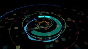 Colorful background with audio equalizer beating rythm. Animation. Concept of dancing, parties, musical events or performances, audiovisual shows, seamless loop.