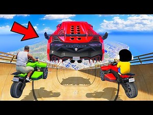 SHINCHAN AND FRANKLIN TRIED THE IMPOSSIBLE SUPER CAR MEGA RAMP JUMP CHALLENGE GTA 5